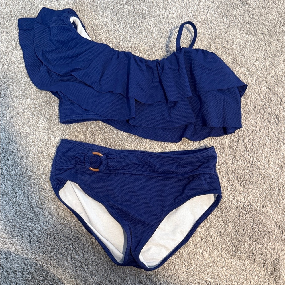 Blue Ruffled Bikini Set